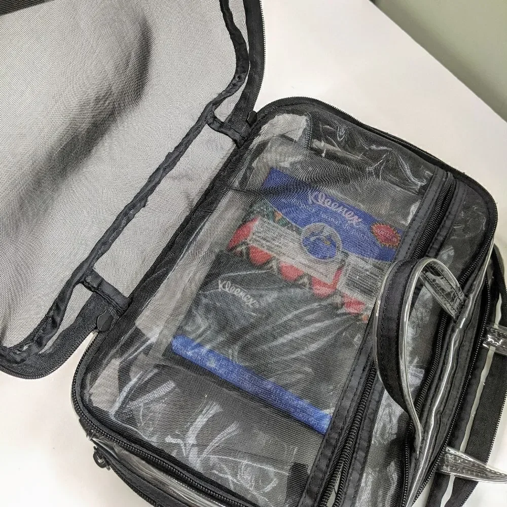 Modella Plastic And Black Nylon Mesh Shower Bag